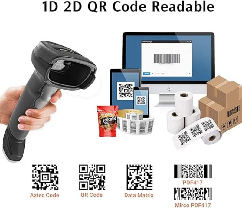 Zebra Symbol DS2208 SR Corded 2D 1D Handheld Barcode Scanner Imager with USB Cord