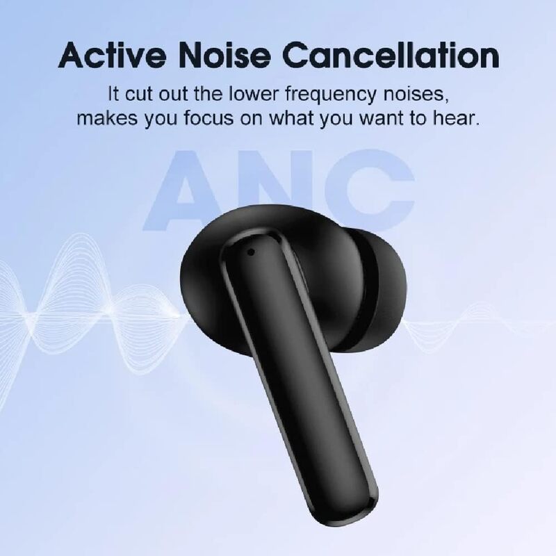 تتميز سماعات الأذن QCY T13 ANC بإلغاء الضوضاء النشط ومستويات ANC القابلة للتعديل ووضع الشفافية وإعدادات EQ بلوتوث 53 IPX5 مقاومة للماء باللون الأسود