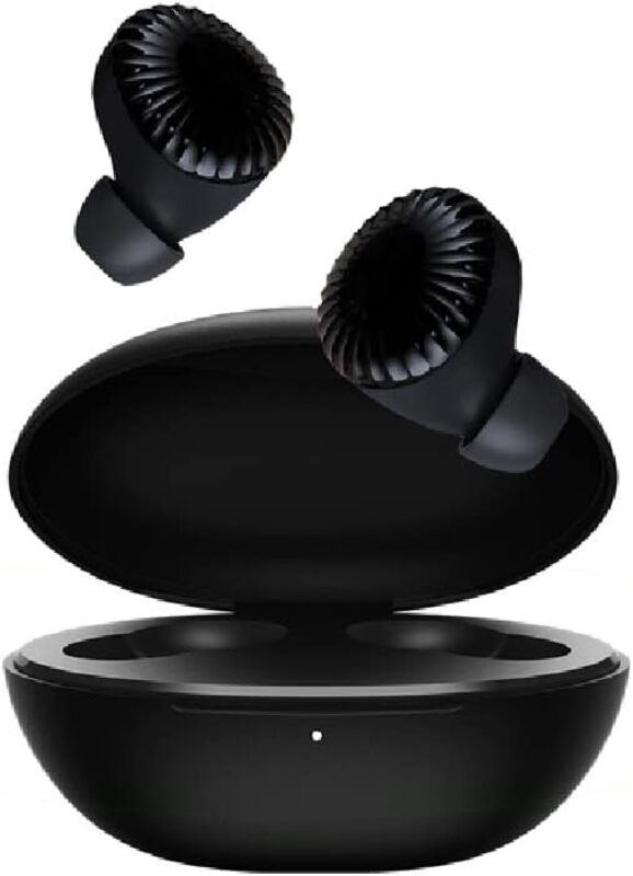 Realfit GoPods E5 TWS سماعة أذن لاسلكية 20 ساعة تشغيل سماعات بلوتوث صغيرة لاسلكية مع ميكروفون تحكم ذكي IPX4 مقاومة للماء أسود