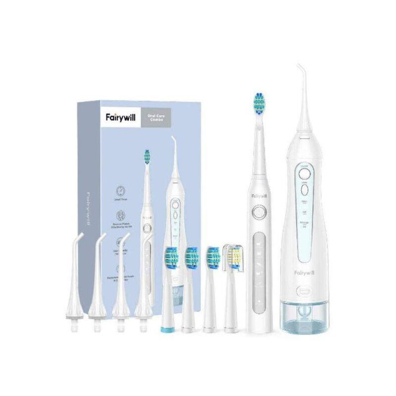 

Fairywill Oral Care Combo 5020E Water Flosser 507 Toothbrush WHITE