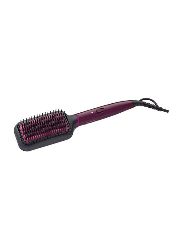 

Philips 5000 Series Heated Straightening Brush, BHH730/03, Black/Cranberry