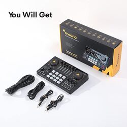AME2 Audio Interface Podcast Equipment MAONO MaonoCaster All in One  Portable Podcast production Studio with premium mic preamp for Podcast Recording Streaming Youtube DJ PC
