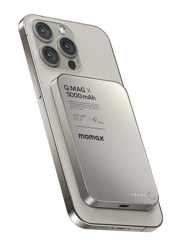 

Momax Q.Mag X 5000mAh Wireless Fast Charging Magnetic Gen 2 Power Bank, Grey