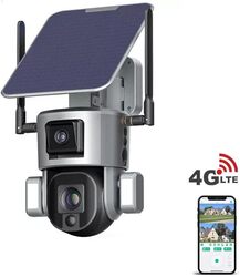 CRONY Y5 4G 4K 8MP 4X Solar Dual Linkage Battery PTZ Camera 8MP Wireless CCTV Camera Outdoor IP66 Waterproof Solar Dual Camera