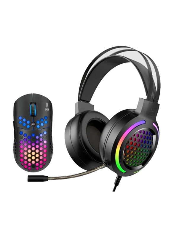 

Generic Marvo MH01 BK 2 IN 1 Gaming Headset and Mouse, Black