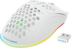 DELTACO GAMING WM80 Gaming Mouse Wireless Optical White 7 Buttons 4800 DPI Illuminated Rechargeable