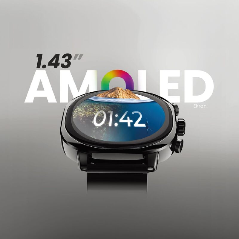 HiFuture AIX Amoled Stainless Steel Wireless Calling Smartwatch, Silver