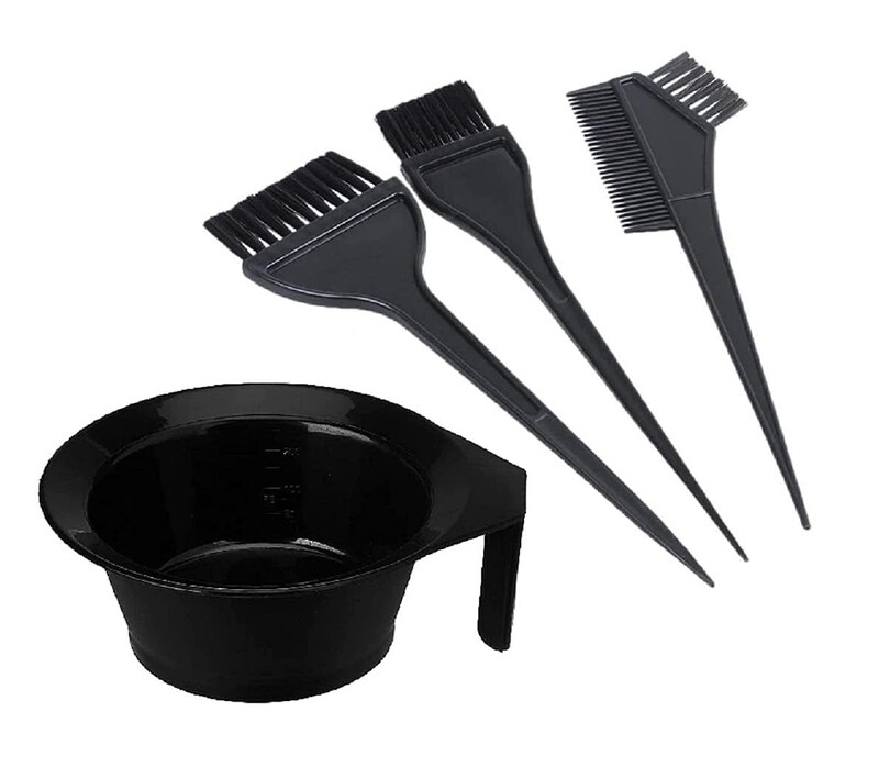 

Sweetpea 3-Piece Hair Coloring Dye Kit Brushes with Mixing Bowl Also Used for Facial Cream and Bleach Mixing Bowl for Home and Salon Use, Black