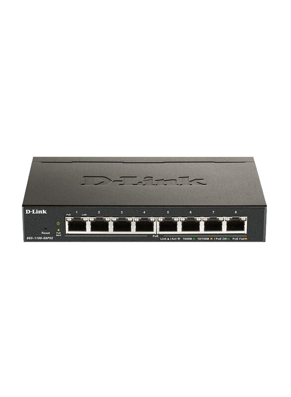 

D-Link 8-port Gigabit Poe Smart Managed Switch, Black