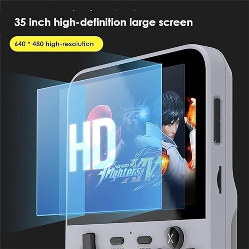 D007 Handheld Game Console Support Linux, Built in 10000 Classic Games 35 Inch IPS Screen Handheld Console with 3D Joystick