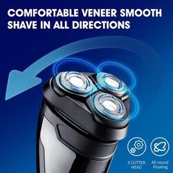 Bomidi M3 Electric Shaver 3D Rotating Razors Beard Trimmer 600mAh Long Battery USB TypeC Rechargeable Hair Shaver Black