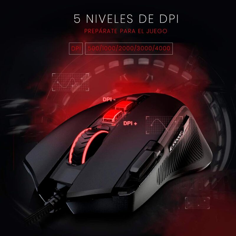 Redragon M612 Predator RGB Gaming Mouse, 8000 DPI Wired Optical Gamer Mouse