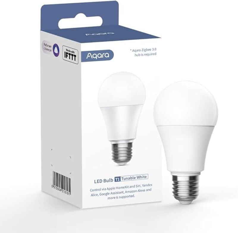 Aqara T1 LED Bulb Zigbee 30 HomeKit Adaptive Lighting Bright 806 lumens Light Output at 9 Watts E27 Tunable White LEDLBT1 L01