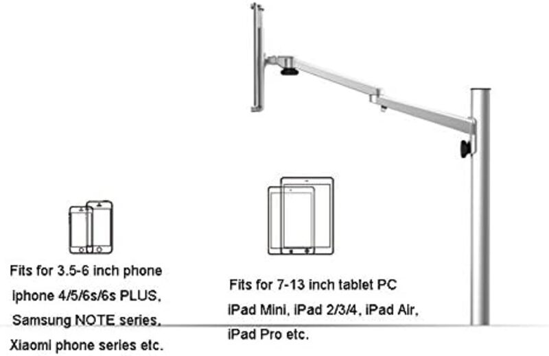 UPERGO UP8 Laptop Smartphone And Tablet Floor StandHolder For upto 13 iPad And Tablet Laptop upto 173  Black