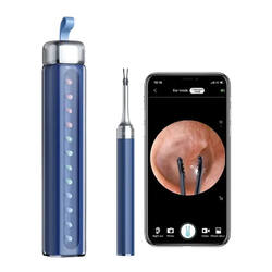 4 in 1 Ear Tweezers with Camera  Ear Camera Otoscope with Light Blue