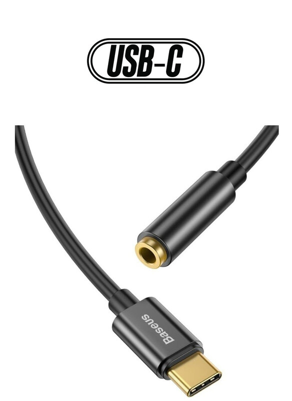 

Baseus Type-C Male to 3.5mm Female Adapter Cable, L54, Black