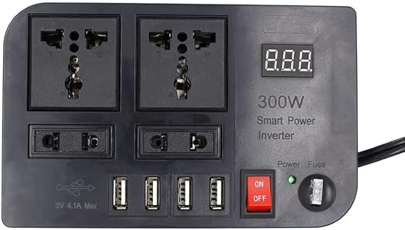 300W Car Power Inverter LED Display Dual USB Pure Sine Wave Car Inverter Sine Wave 4 USB Portable Charger Converter