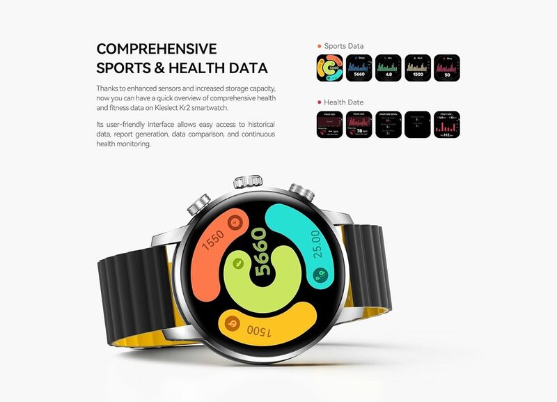 Kieslect Kr2 Smart Calling Watch with dual core triple speed black yellow