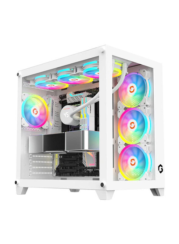 

Generic Gameon Emperor Artic Series Mid Tower ARGB+Remote 7 Fans Gaming Case, White