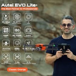 حزمة Autel Robotics EVO Lite Premium Bundle 1 مستشعر CMOS مع كاميرا 6K HDR بدون سياج جغرافي 3 محاور Gimbal 3 طرق لتجنب العوائق 40 دقيقة وقت الطيران 74 ميلًا ناقل الحركة Lite Plus Fly More