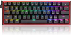 Redragon Fizz RGB  wired keyboard red switch 61 Keys Black K617-RGB Black