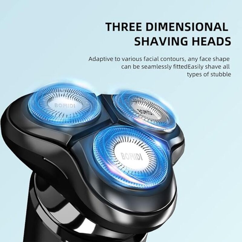 Bomidi M7 Electric Shaver Triple Floating Blades Wet  Dry Low Noise Shaver Quick Release Anti Pinch