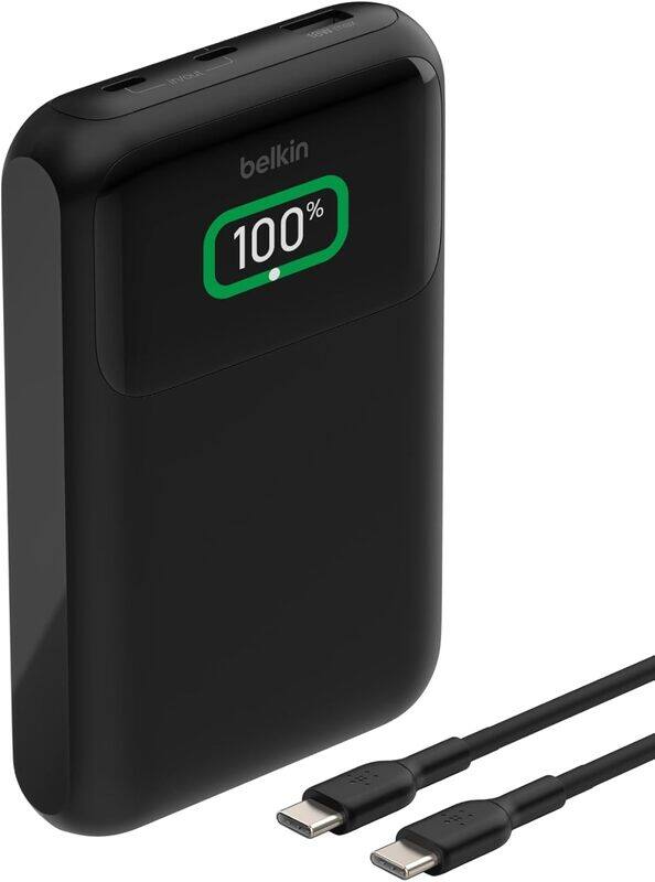 

Belkin BoostCharge 3-Port Laptop Power Bank 20K with USB-C & USB-A Ports, Fast Charge USB-C Power Delivery, Portable Charger for MacBook