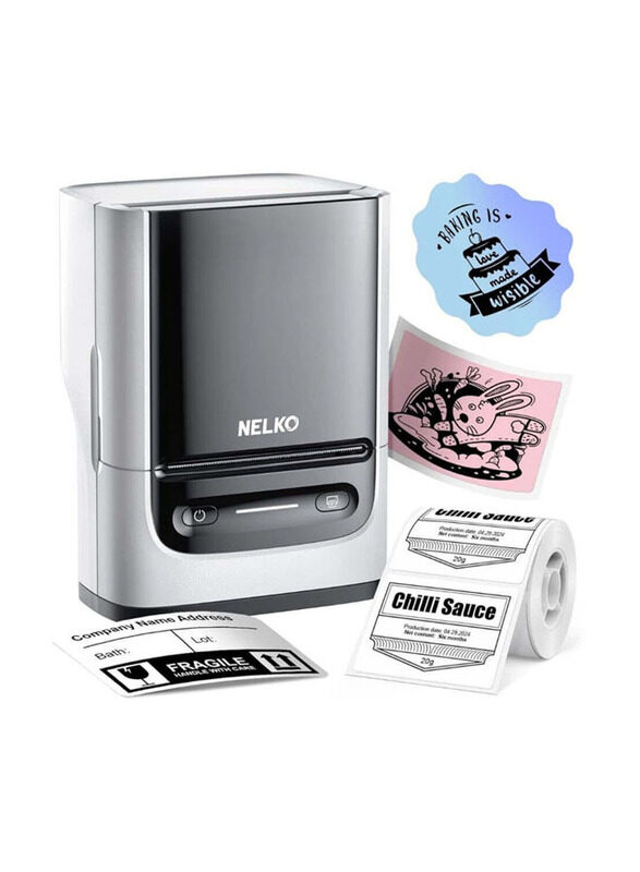 

Generic Themal Label Maker Printer 230 Dpi with 1200Mah Battery, Grey/Black