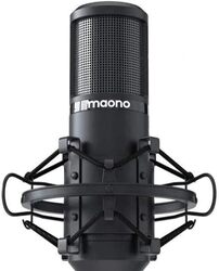 مجموعة ميكروفون Maono Maonocaster AUPM421 USB مع كتم صوت بلمسة واحدة ومقبض كسب الميكروفون باللون الأسود