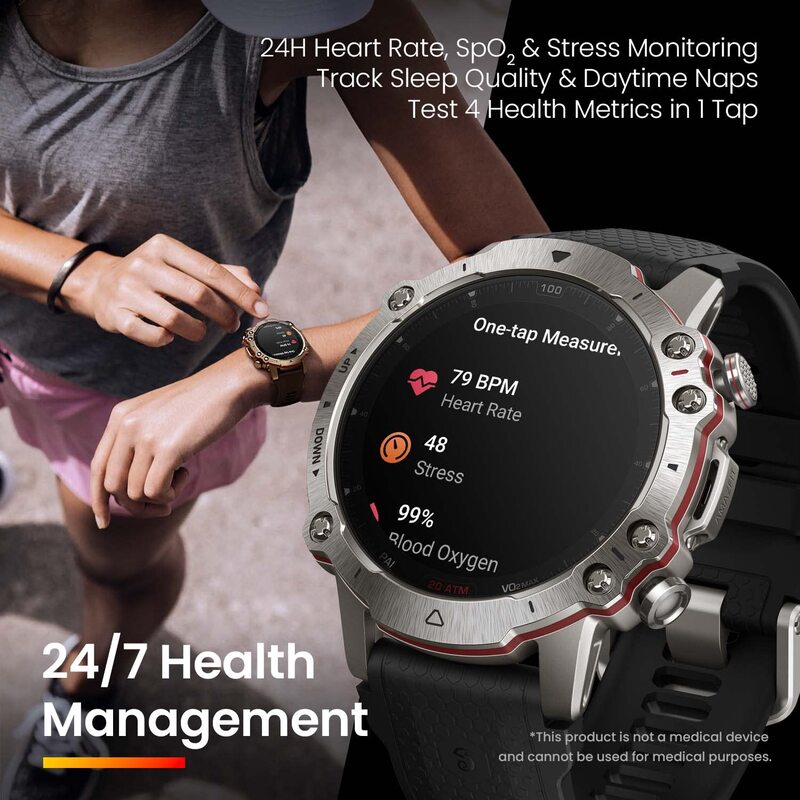 Amazfit Falcon Smartwatch for MenPremium Multisport GPS Smart WatchStrength Training Watch150 Sports Modes Titanium Supersonic Black Strap