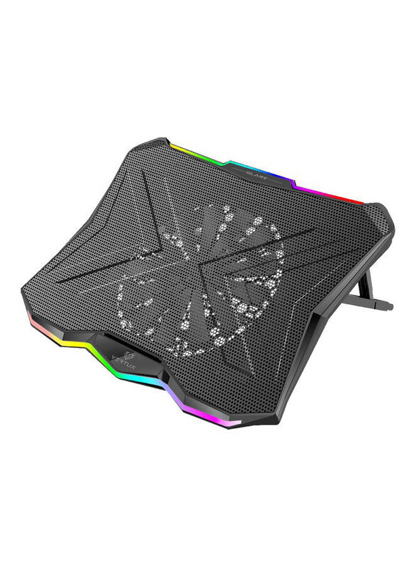 

N/a Vertux Quite Cooling Laptop Pad with Rainbow LED Light, Black