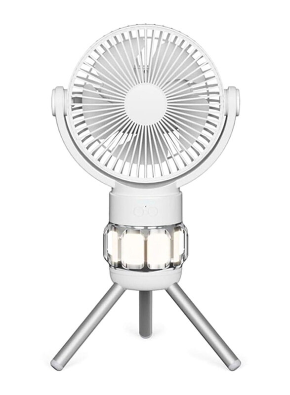 

Generic Led Lamp Usb Rechargeable Electric Fan, White