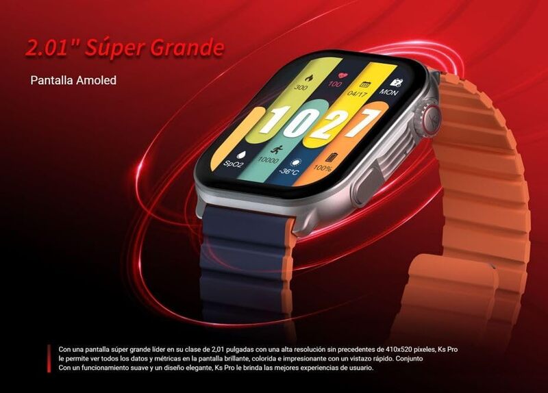 Ks Pro Smartwatch 2 01 AMOLED عرض HD بلوتوث مكالمة غير طبيعية مراقب معدل ضربات القلب AOD الرياضة الرجال النساء ساعة ذكية