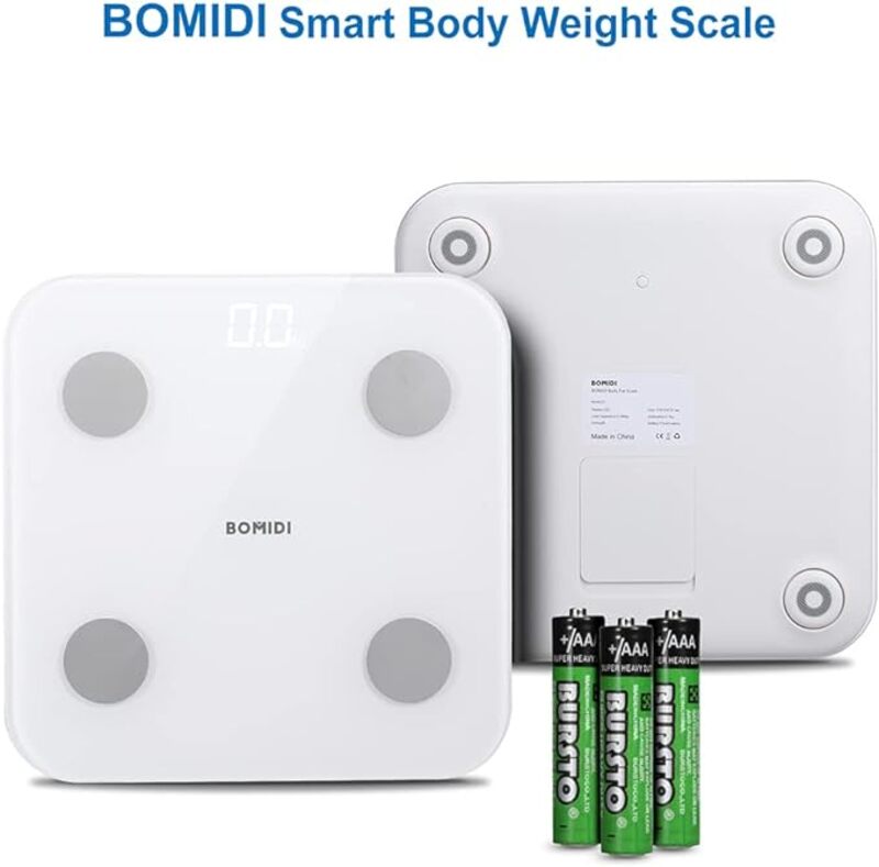 Bomidi S1 Smart Body Fat Weight Scale LED Display Bluetooth 4 0 Smart App Body Compositionn White