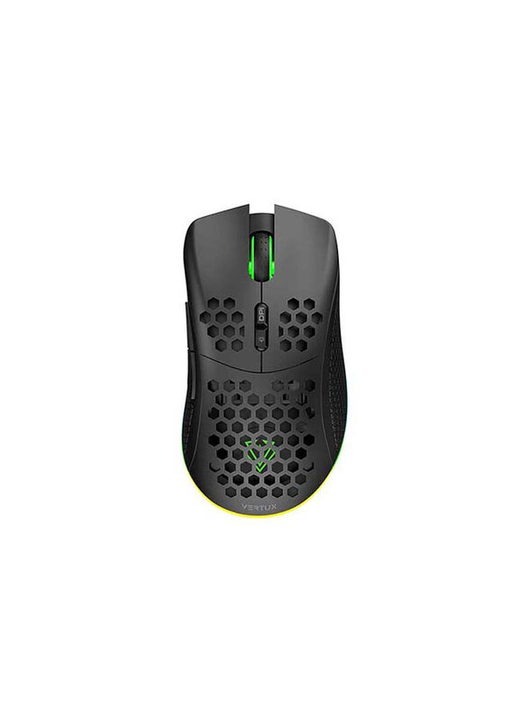 

Vertux Ammolite Wireless Optical Mouse With Honeycomb Design And Upt, Black