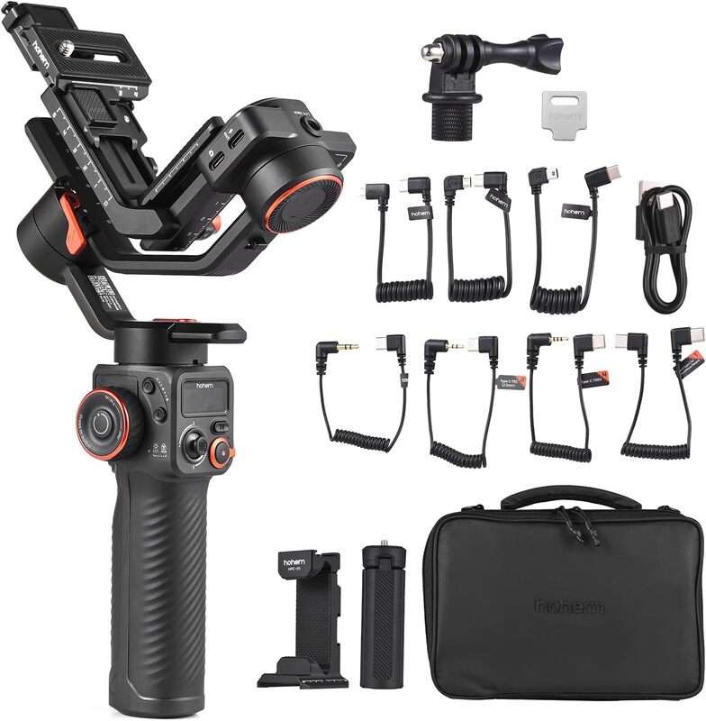 hohem iSteady MT2 Kit 3 Axis Camera Stabilizer Gimbal Stabilizer for Smartphone 1.2kg 2.64lbs Payload Support BT Connection with AI Vision Sensor & Fill
