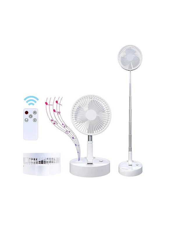 

Zolele P10S Portable Wireless Foldable Fan & Bluetooth Speaker With Remote Control, White