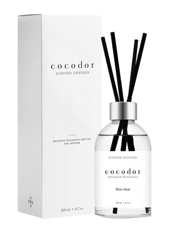 

Cocodor White Label Reed White Musk Diffuser, 6.7oz(200ml), Clear