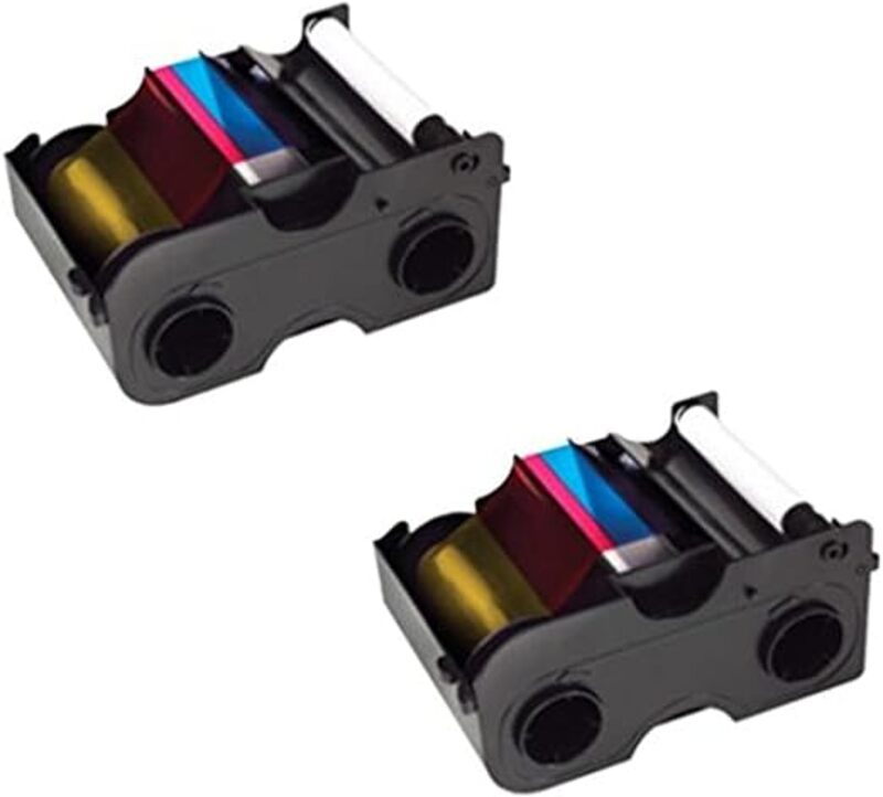 Fargo Printer YMCKO Color Ribbons for DTC1000 and DTC1250e  2 Pack Bundle
