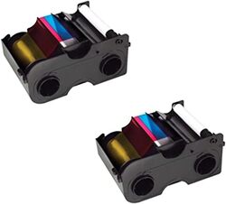 Fargo Printer YMCKO Color Ribbons for DTC1000 and DTC1250e  2 Pack Bundle
