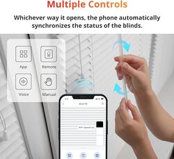 SwitchBot Blind Tilt Motorized Blinds Smart Electric Blinds with Bluetooth Remote ControlSolar Powered Light Sensing Control Add Hub Mini to Make it Compatible with Alexa Google Home