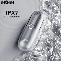 ENCHEN X5 Shaver Mini Electric Portable Dry and Wet Shaver With Anti Pinch Beard, IPX7 Smart Anti Snagging 5W Motor & Turbo Six Blades - Silver