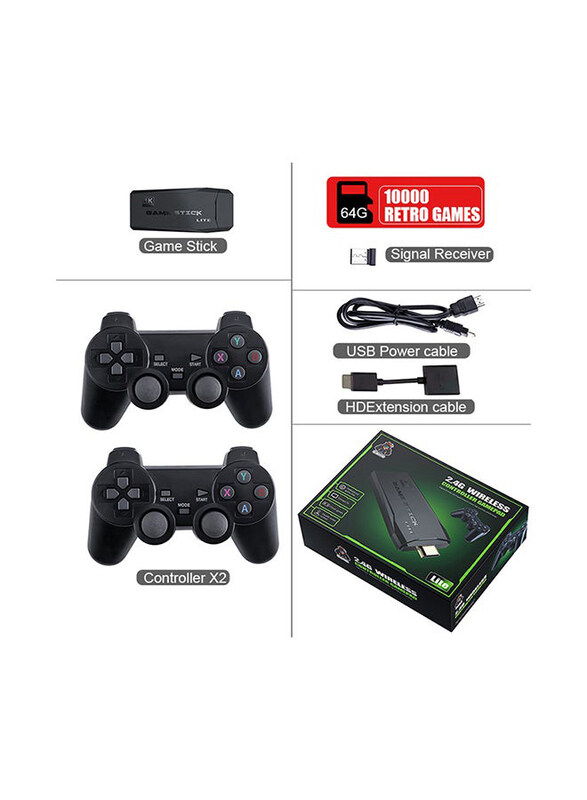 

Mi Vaza Y3 Lite HD TV Game Console, 64GB, With 2 Controllers and 1 Stick, Black