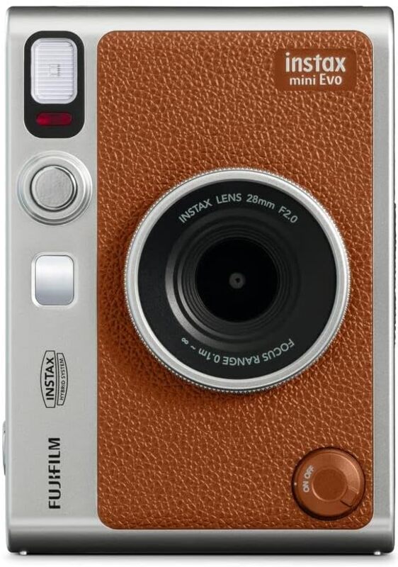 FUJIFILM INSTAX MINI EVO CAMERA BROWN.