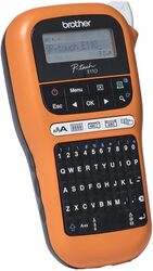BROTHER PT E110VP Label Printer Portable Label Maker for Electricians and Network Installations English Arabic Farsi Keyboard Up to 12mm label Orange Small