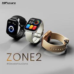 HiFuture Future Zone2 Bluetooth Calling Smart Watch, Silver White