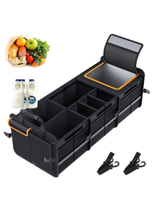 

Generic Beauenty Car Organizer Trunk Foldable on-Board Storage Box, Black