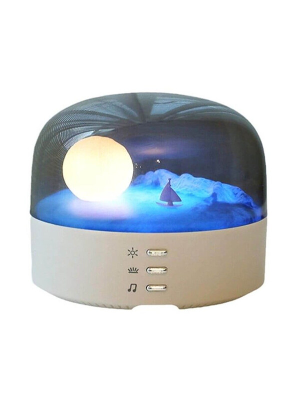 

Generic Moon Landscape Lamp with Bluetooth Speaker, White
