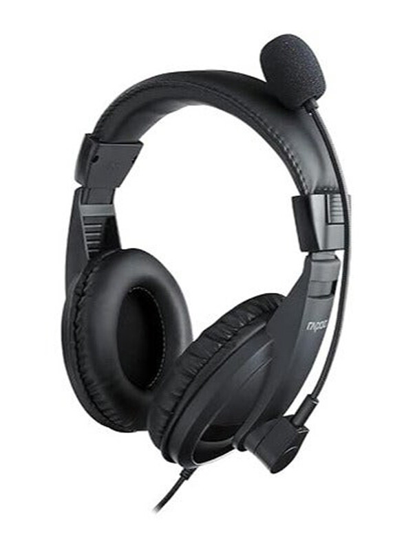 

Rapoo Wired On-Ear Headset, Black