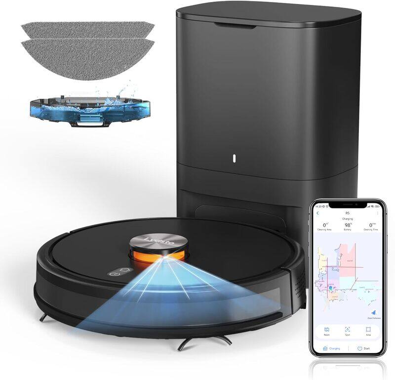 

Lydsto Lydsto Robot Vacuum and Mop Combo with HEPA SelfEmptying Base3in1 Robotic Vacuum with Lidar Navigation for 40 Days of Cleaning